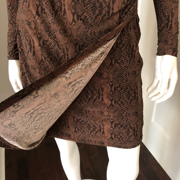 Norma Kamali Dress Snakeskin XS L/S Career Wrap - Picture 4 of 6